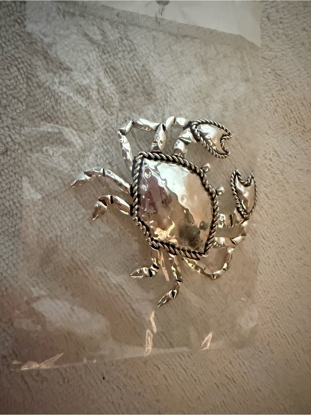 Silver Tone Crab pendant for necklace